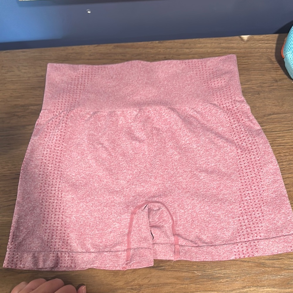 Pink High-Waisted Seamless Shorts